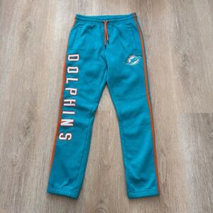 Ultra Game NFL Miami Dolphins Sweatpants Mens Small Teal Orange Joggers Fleece